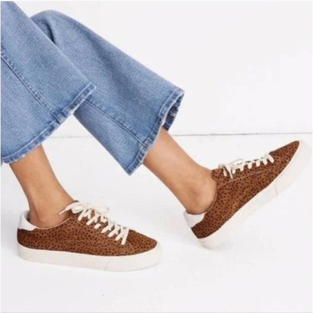 Madewell Women’s Sidewalk Sneakers in Spot Dot Calf Hair Low Top Size 8.5